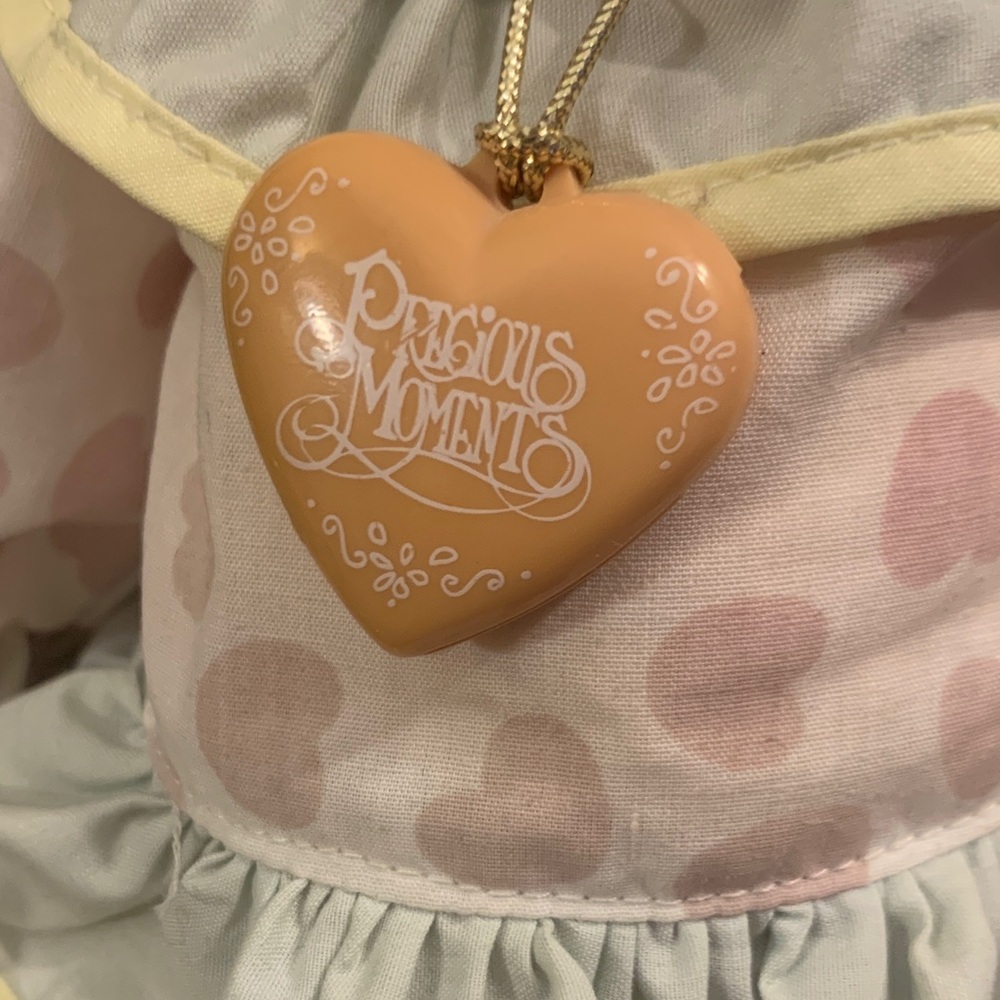 Precious Moments soft body clown Doll with Ruffled Bonnet. Locket & stand. - Picture 3 of 10